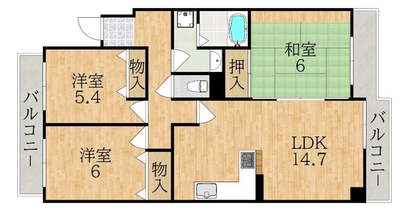 ユニーブル富雄 間取り図