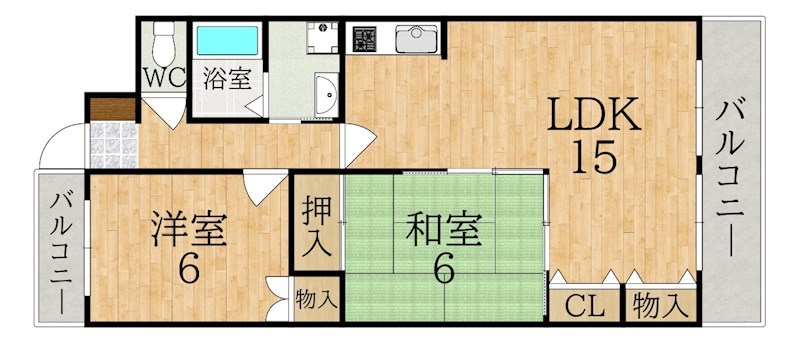 ベルデ帝塚山 302号室 間取り