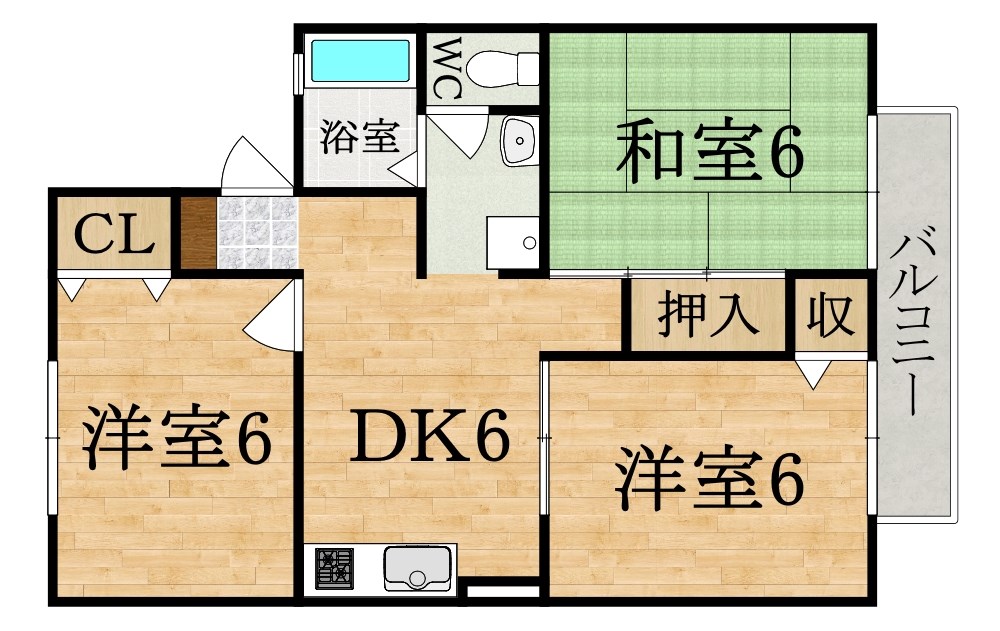 ルマン南生駒 102号室 間取り