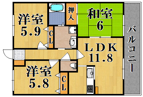 グランファミーユＤーアムール 間取り図