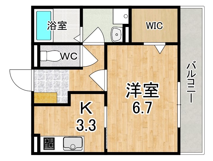 Bizet中筋 302号室 間取り