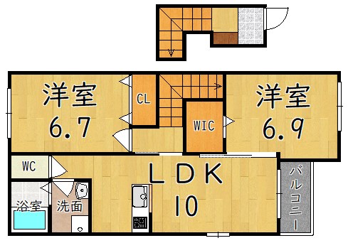 プリマヴェーラ 201号室 間取り