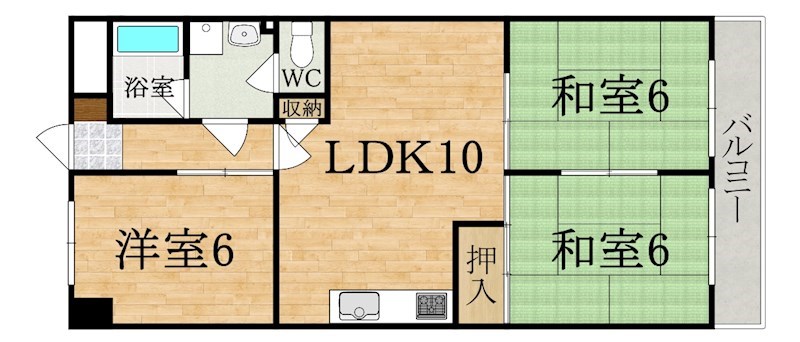 第６サンコウヒルズ東館 305号室 間取り