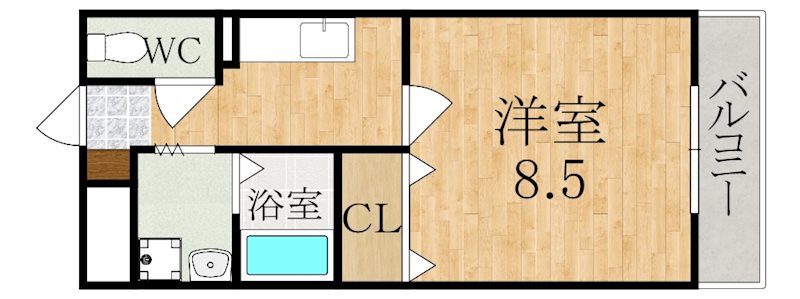 パルコート帝塚山 105号室 間取り