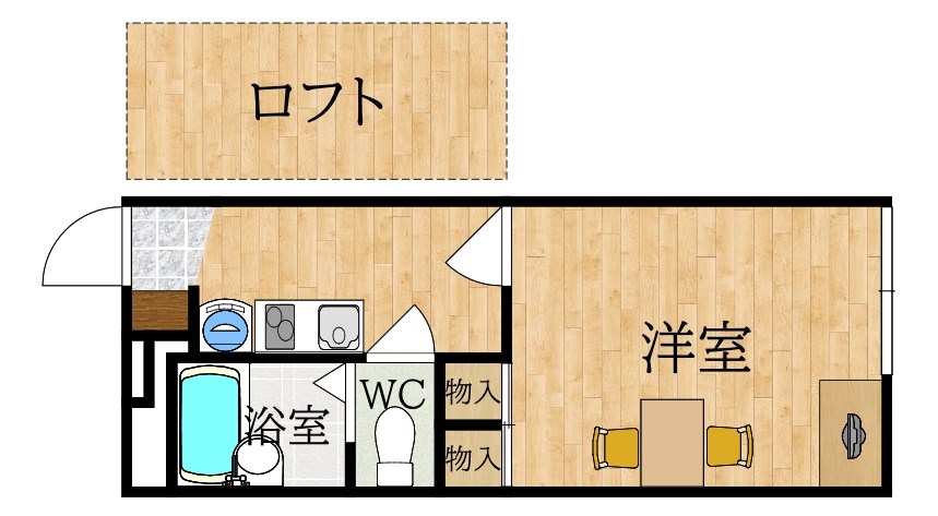 レオパレスAdvance富雄 205号室 間取り