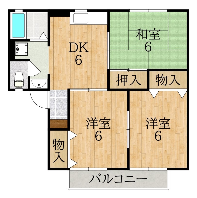 ヴィラージュＮ Ⅱ 102号室 間取り