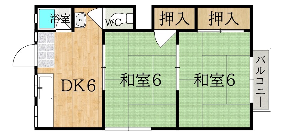 木下ハイツ 102号室 間取り