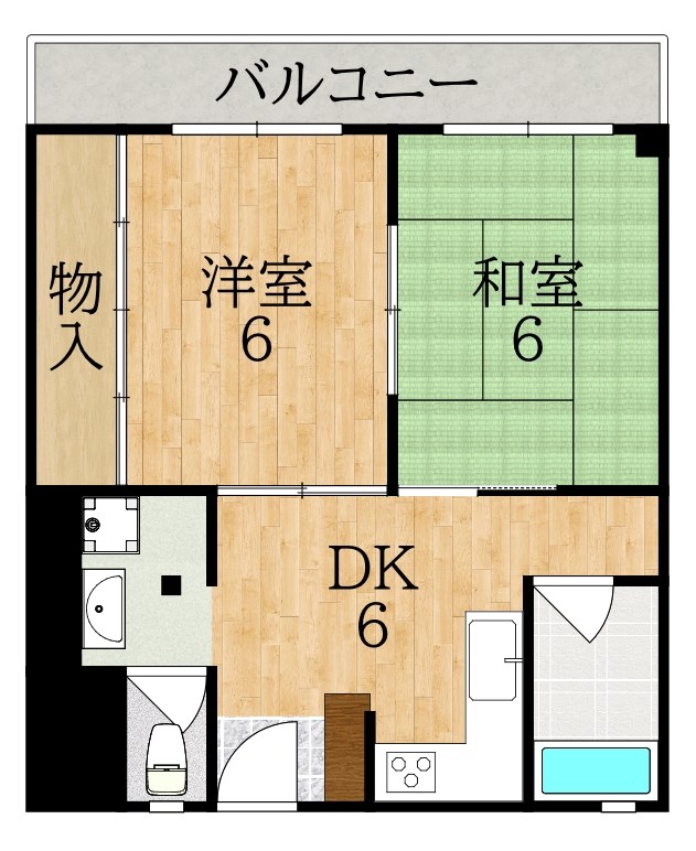 河本マンション 403号室 間取り