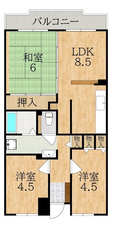 ＵＲ奈良・学園前Ｂ 間取り図