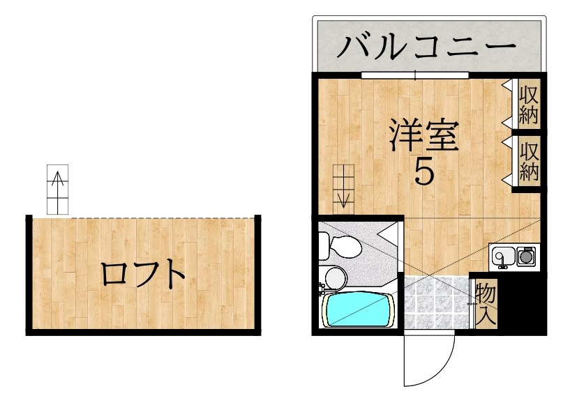 シングルモア 205号室 間取り