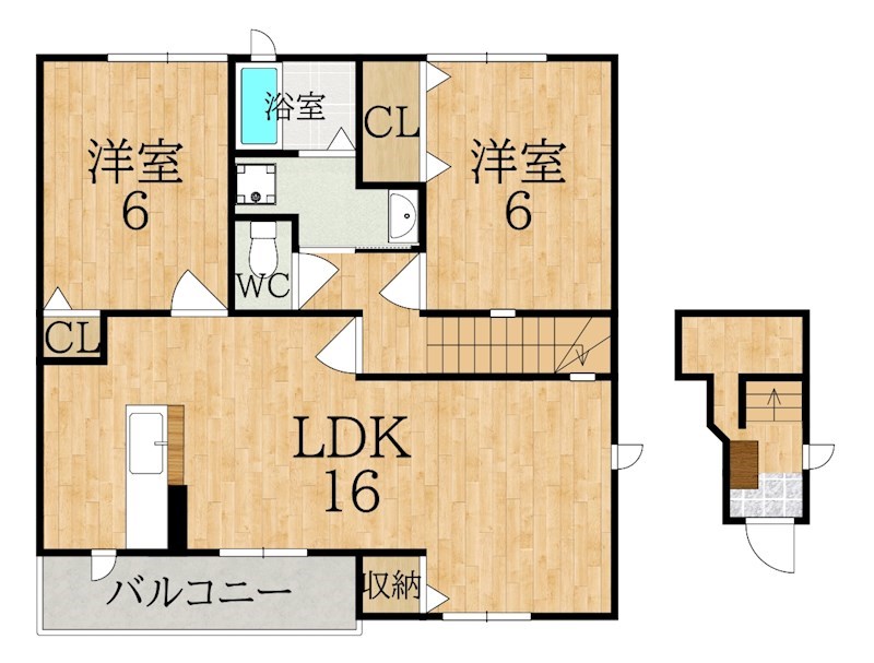 レフィナード富雄 203号室 間取り
