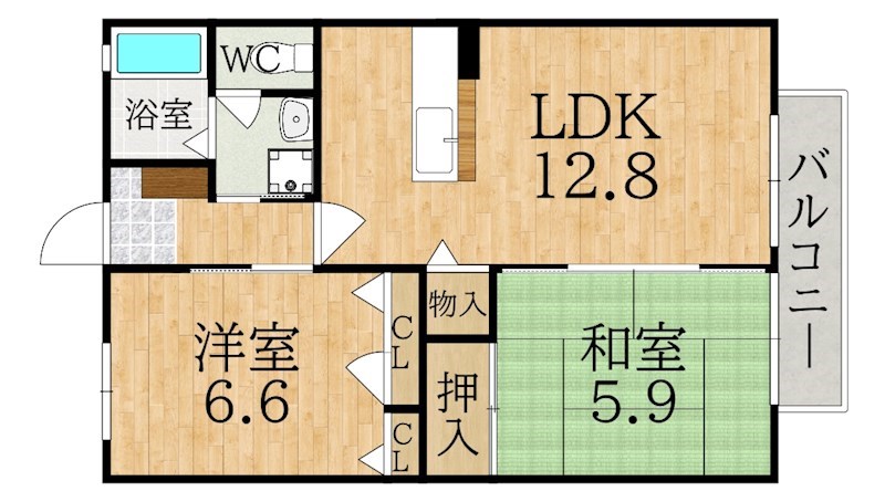 フラットＫ．Ｔ 202号室 間取り