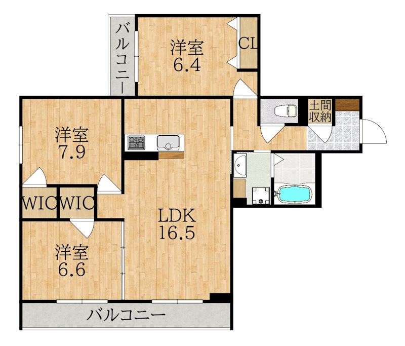 ヒルズ奈良鳥見 301号室 間取り