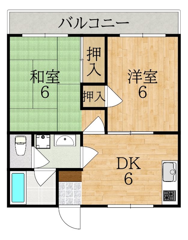 ハイツ山中 102号室 間取り