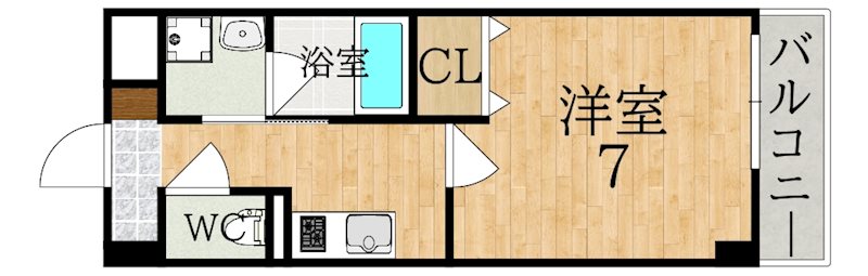 サンシャイン　富雄駅前 206号室 間取り