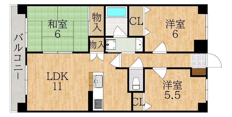 クレアコート帝塚山 215号室 間取り