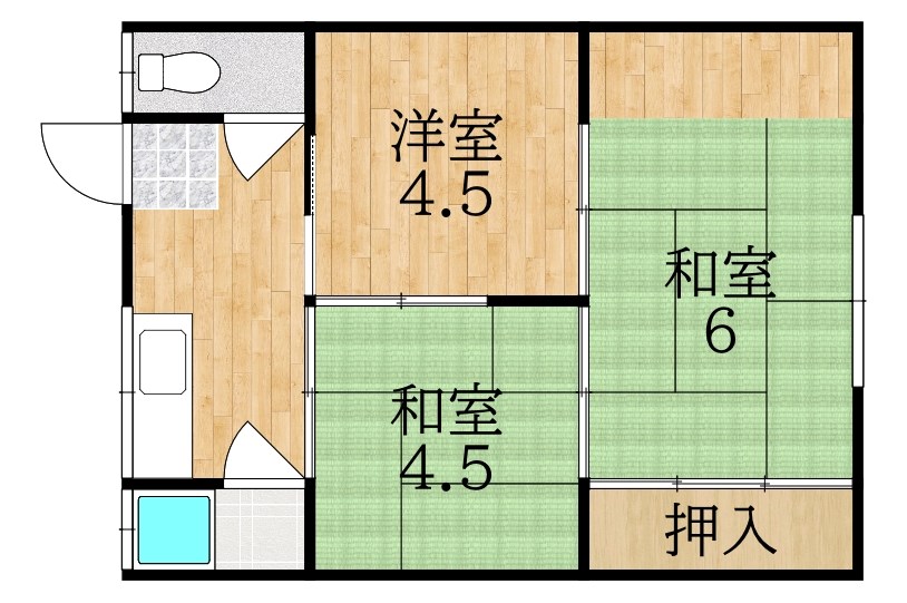 みゆき荘 202号室 間取り