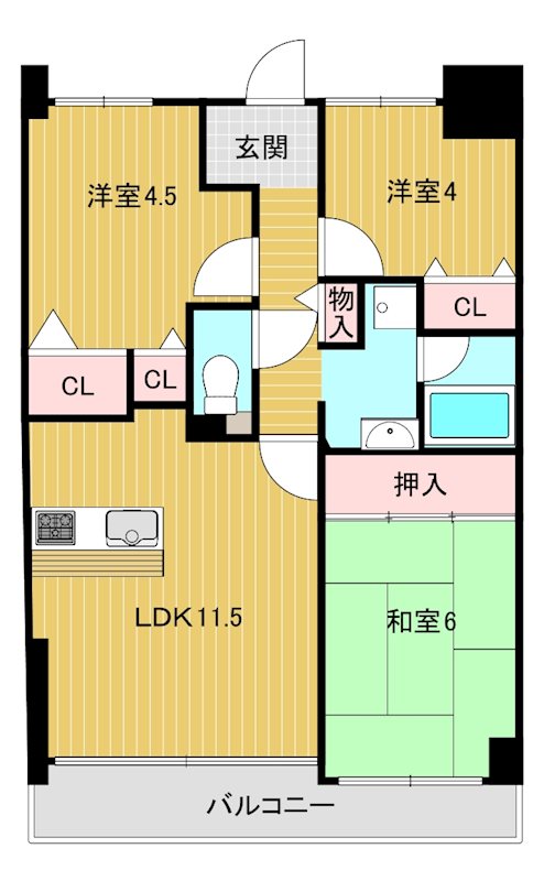 ローレルコート天理二階堂 410号室 間取り