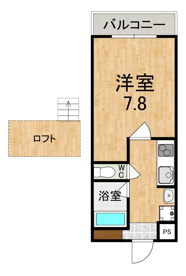 亀井参号館 216号室 間取り