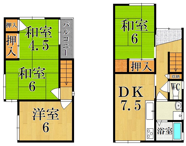 大和郡山市城北町戸建 間取り図