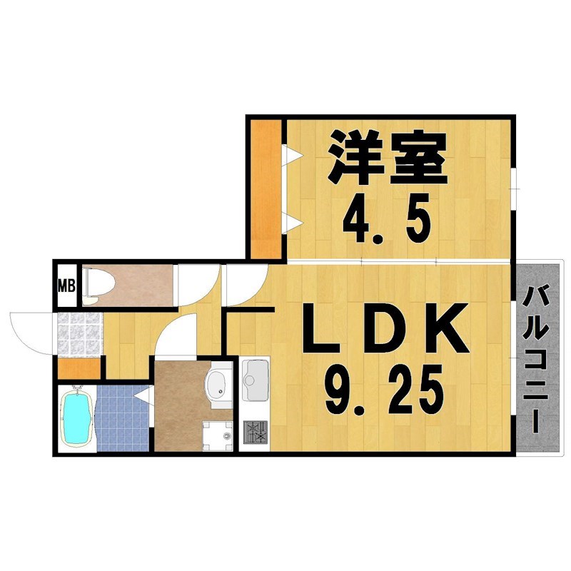 リビングタウン西大寺 201号室 間取り