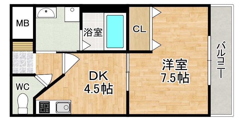 アムール野村Ⅰ 202号室 間取り