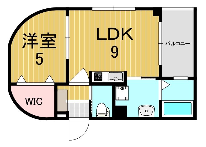 エクセレント天理 601号室 間取り