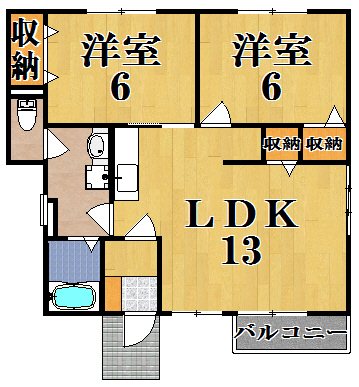 グランディールA 103号室 間取り