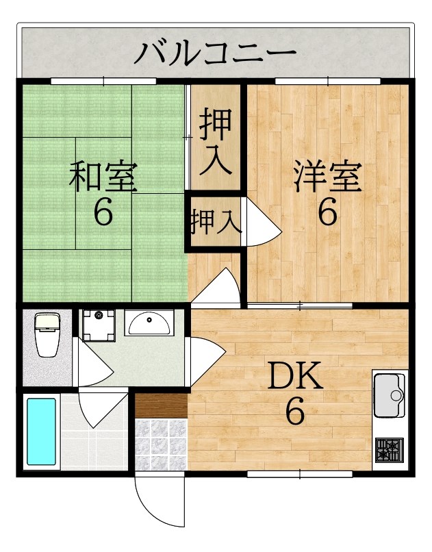 ハイツ山中 202号室 間取り