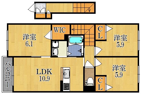 シャーメゾンハイメル 203号室 間取り