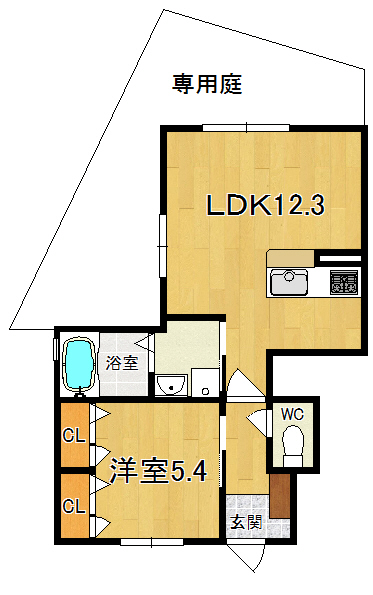 シャーメゾン　コトー 101号室 間取り