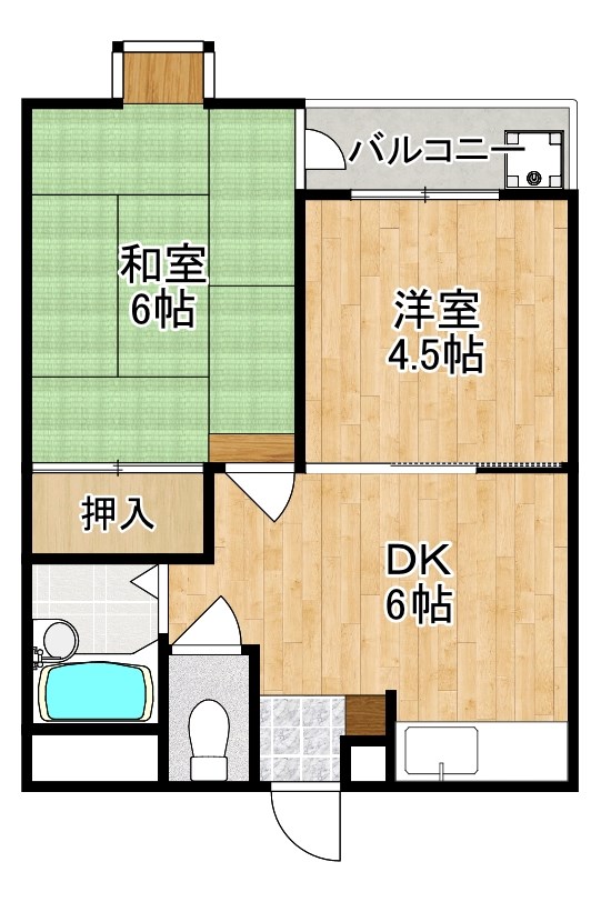 シティパレス三条大宮Ｐ２ 102号室 間取り