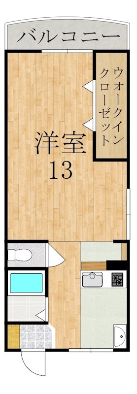 聖和ハイツ生駒 B102号室 間取り