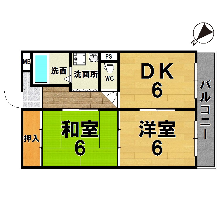 グレーシィ東生駒 303号室 間取り