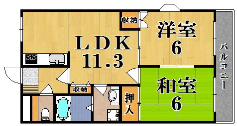 グリーンヒル 203号室 間取り
