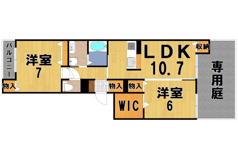 エスパシオ平城 102号室 間取り