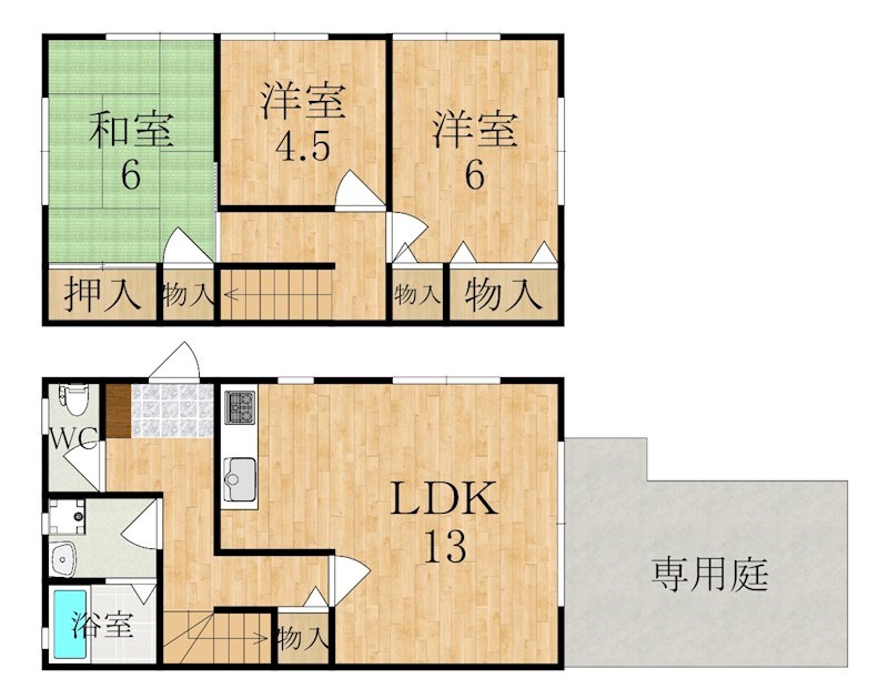 コンフォート朱雀Ⅲ 3-A号室 間取り