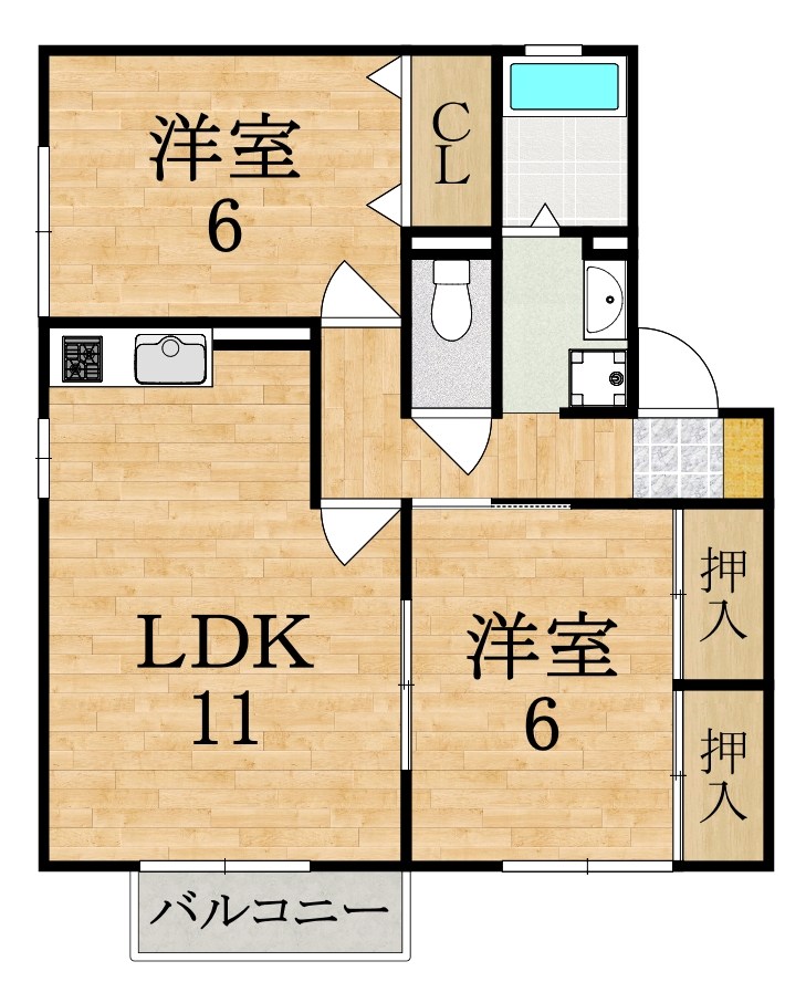 エトワールエイワⅡ 202号室 間取り
