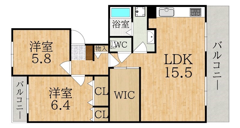 富雄サンパレスⅡ号館 間取り