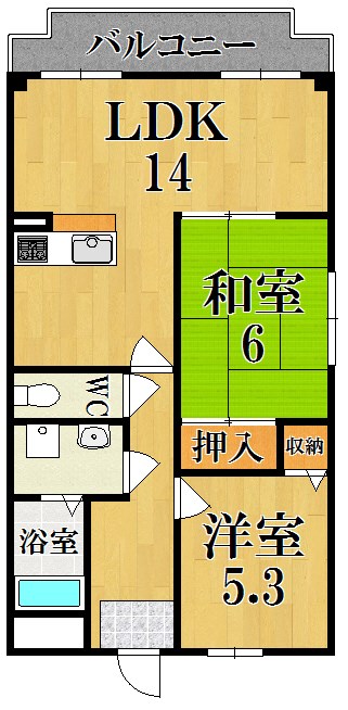 レジデンスコマイ 301号室 間取り