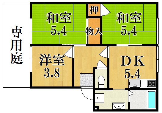 コンシエール西大和Ｃ棟 101号室 間取り
