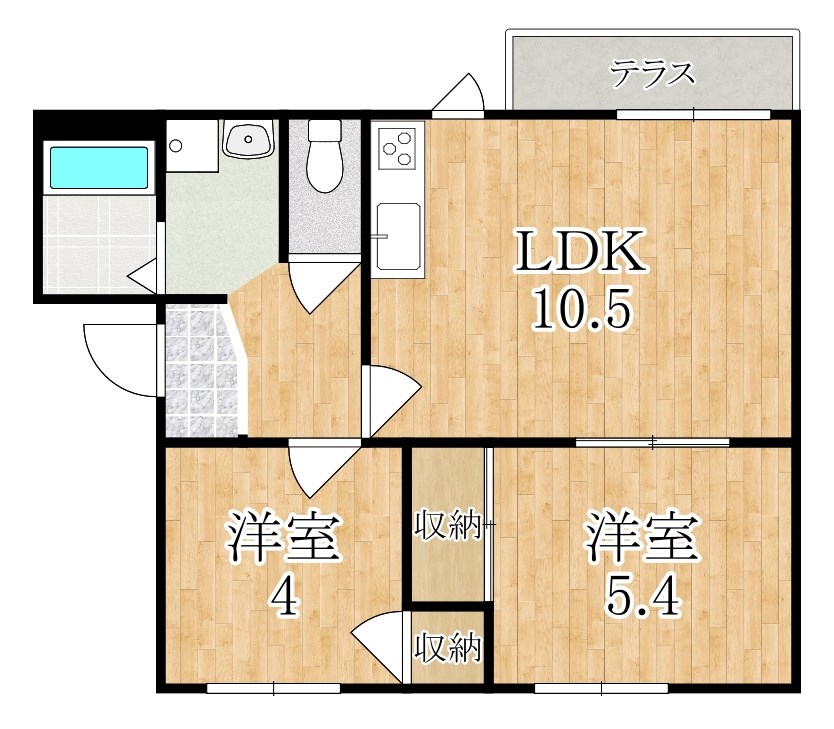 グリーンコーポＡ 102号室 間取り