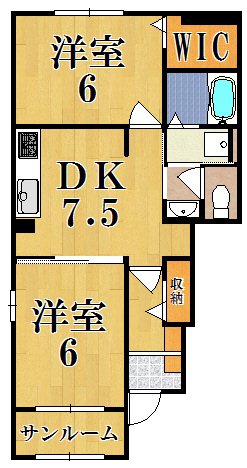 アルモニー祝園Ⅱ 101号室 間取り
