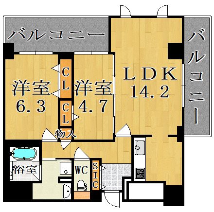 ラ・プリュス 207号室 間取り