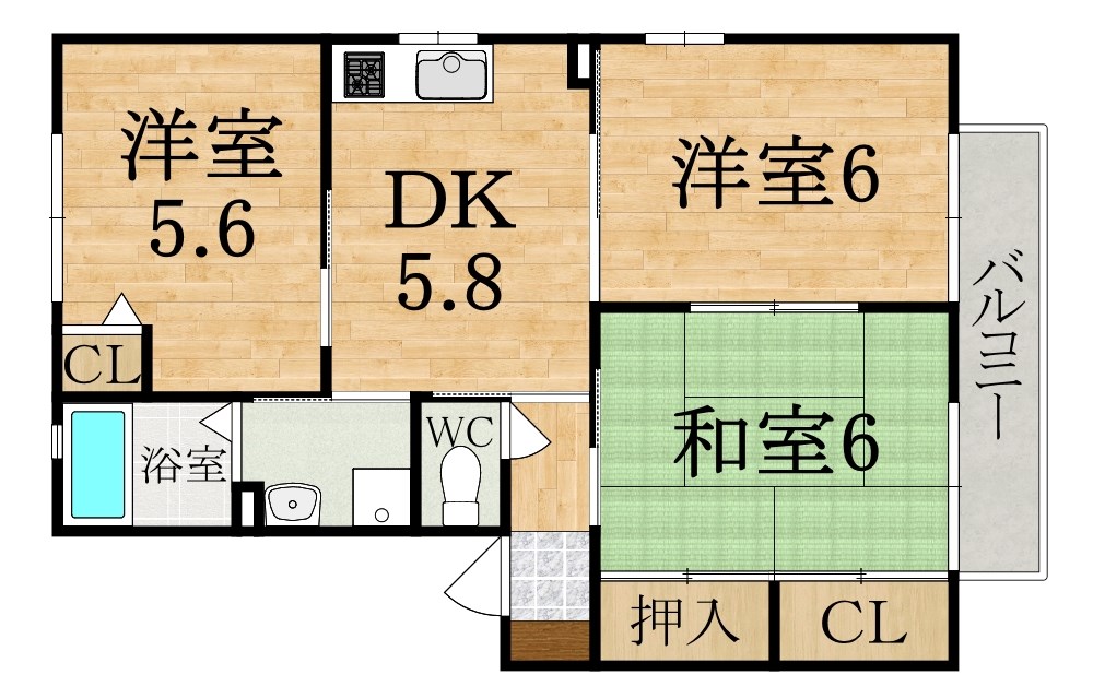 ライン大和Ｂ棟 間取り図