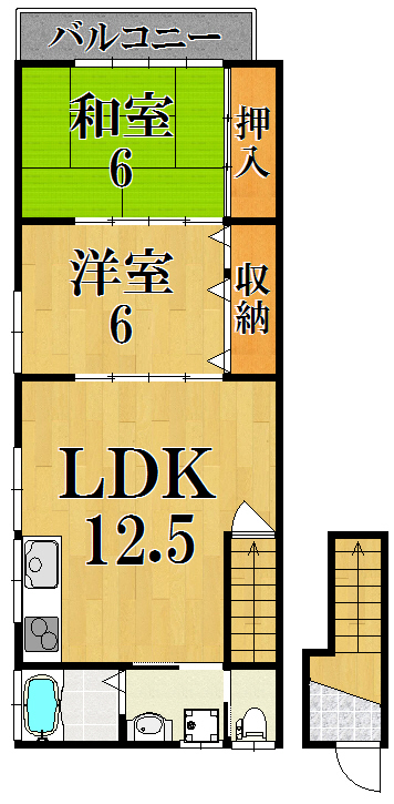 Ｒ－15郡山ハイツ 間取り図