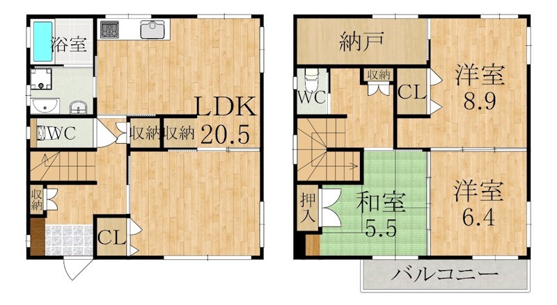 右京3丁目一戸建 間取り