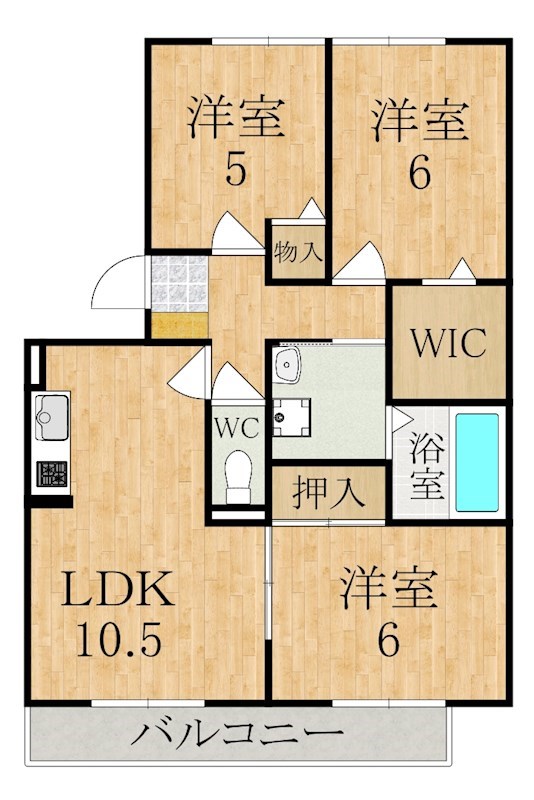 クレセール橿原 203号室 間取り