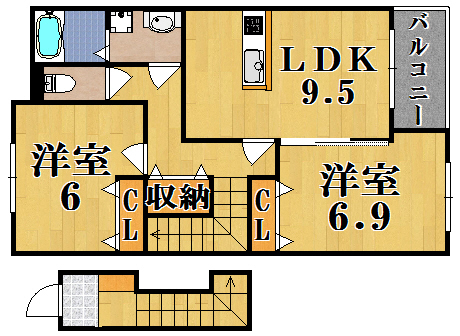 ロイヤルシャトー 205号室 間取り