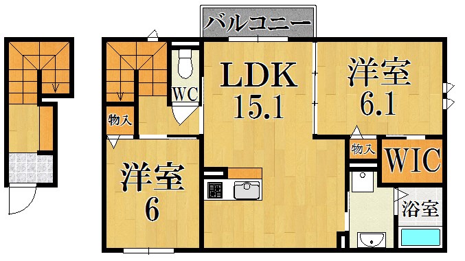 シャーメゾンリヴェール 201号室 間取り